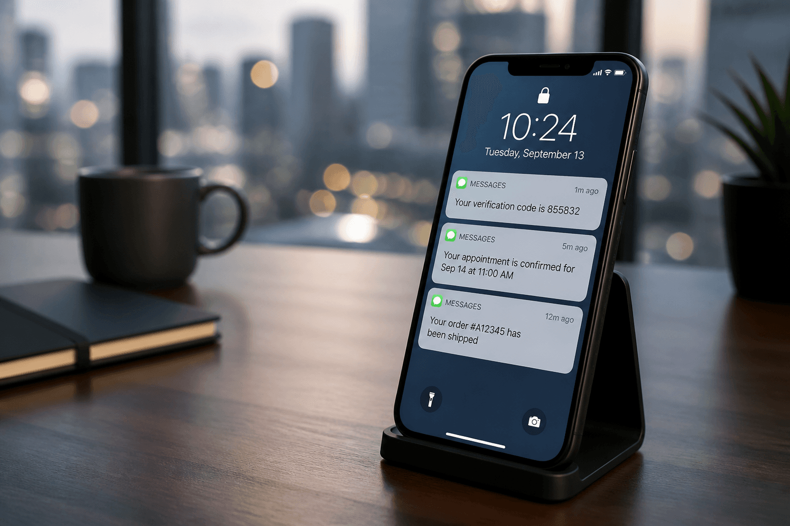 SMS notifications on phone